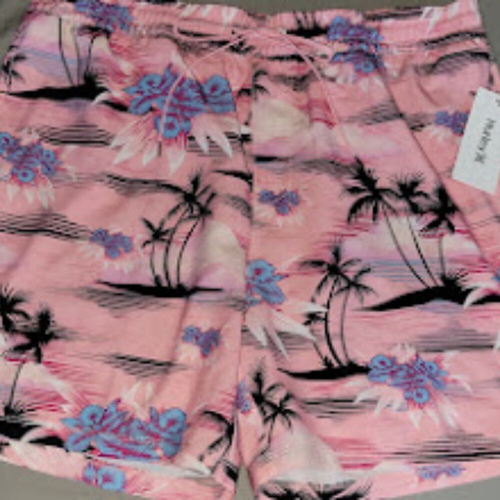 Men's Hurley Swimsuit, Size XL, Pink Tropical Print, Brand-new